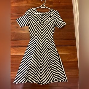 Striped Navy/Black & White Dress